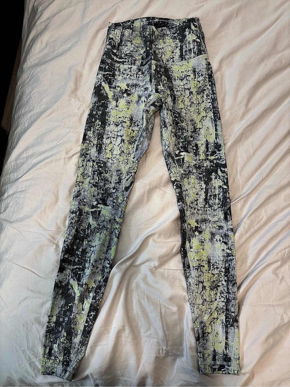 Lululemon Wunder Train High-Rise Tight Leggings Gray & Yellow Size 6